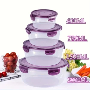 8pcs Set of 4 Containers with 4 Lids